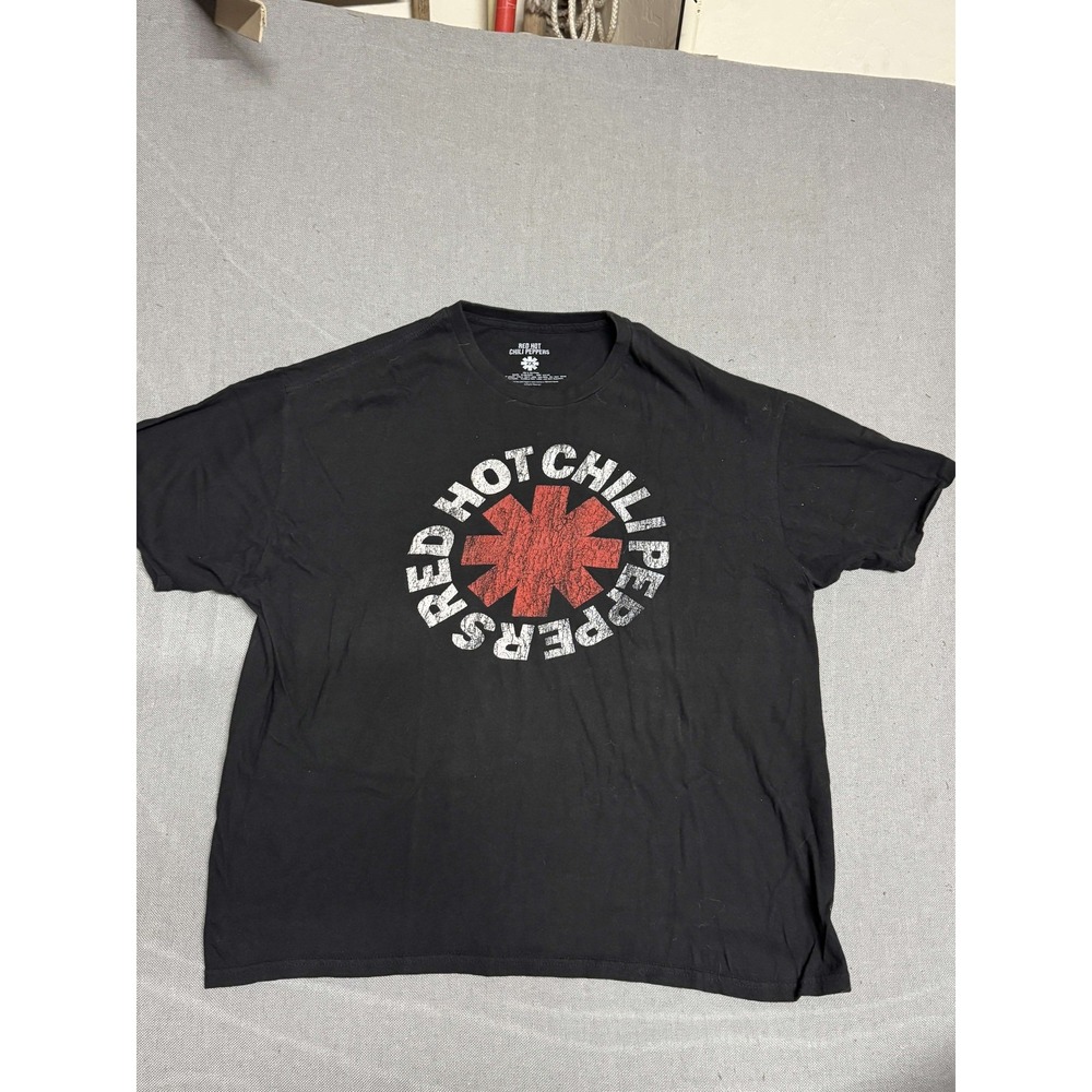 Red Hot Chili Peppers Mens Graphic Tee Black 2XL Asterisk Logo 2018 Official
